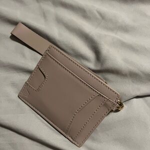 Taupe Card Holder with Strap